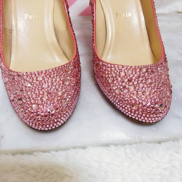 Authentic Christian Louboutin Fifi 100mm Pink Crystal Pumps / Heels - Picture 6 of 13